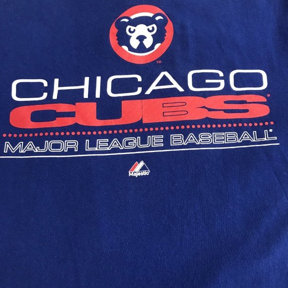 Majestic Chicago Cubs MLB Basebal Ticket Shirt Adult Large Blue Red Mens - Picture 3 of 12